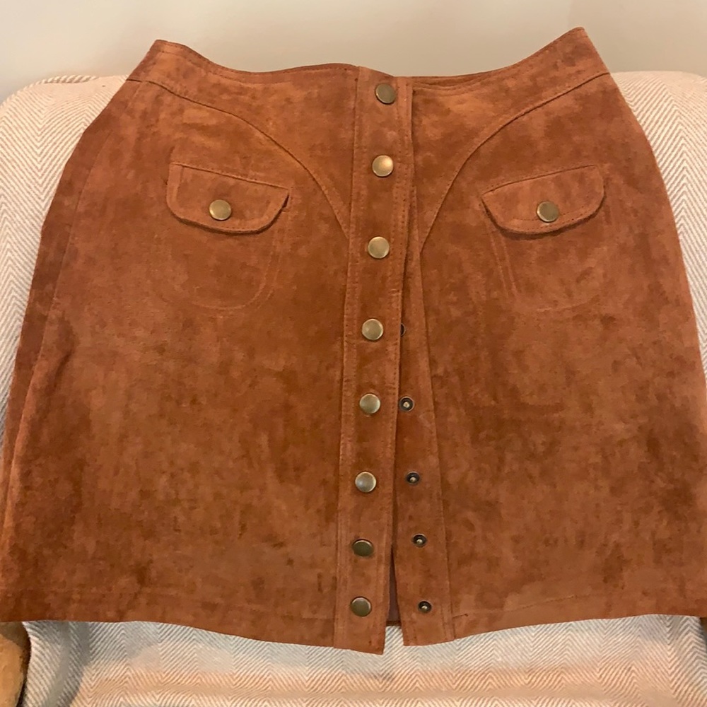Anthropologie leather skirt size 2 - Picture 3 of 11